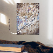 Abstract blauw en beige (gekraakte) poster