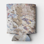 Abstract blauw en beige (gekraakte wand) blikjeskoeler (Achterkant)