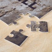 Abstract blauw en beige (gekraakte wand) legpuzzel (Zijkant)