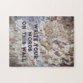 Abstract blauw en beige (gekraakte wand) legpuzzel (Horizontaal)