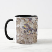 Abstract blauw en beige (gekraakte wand) mok (Links)