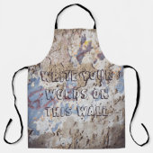 Abstract blauw en beige (gekraakte wand) schort (Voorkant)