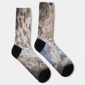 Abstract blauw en beige (gekraakte wand) sokken (Rechts)