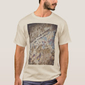 Abstract blauw en beige (gekraakte wand) t-shirt (Voorkant)