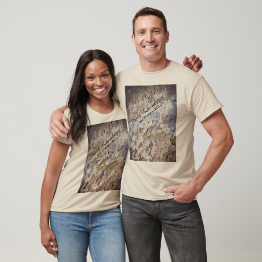 Abstract blauw en beige (gekraakte wand) t-shirt (Unisex)