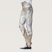 Abstract blauw en beige leggings (Links)