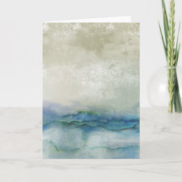 Abstract blauw en beige oceaangewaterverf kaart