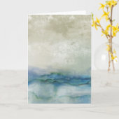 Abstract blauw en beige oceaangewaterverf kaart (Gele Bloem)