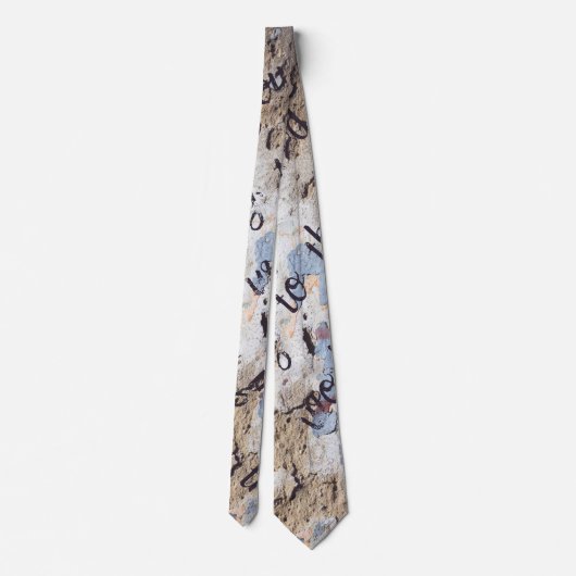 Abstract blauw en beige stropdas (Achterkant)