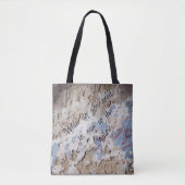 Abstract blauw en beige tote bag (Voorkant)