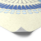 Abstract blauw en cream Cirkelontwerp Afdrukken Poster (Hoek)