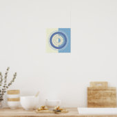 Abstract blauw en cream Cirkelontwerp Afdrukken Poster (Keuken)