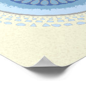 Abstract blauw- en creamventilatorontwerp Afdrukke Poster (Hoek)