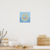 Abstract blauw en draaiboek — ontwerp van vertical poster (Keuken)