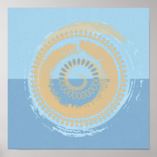 Abstract blauw en draaiboek — ontwerp van vertical poster