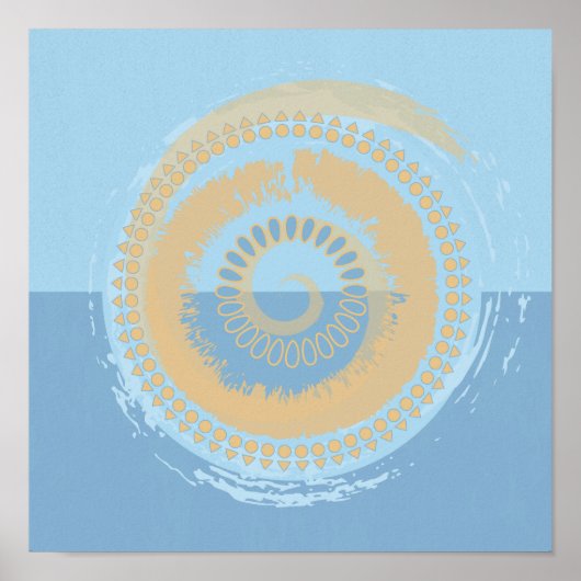 Abstract blauw en draaiboek — ontwerp van vertical poster (Voorkant)