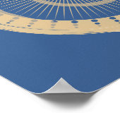 Abstract blauw en draaiend ontwerp van de zonnecir poster (Hoek)