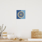 Abstract blauw en draaiend ontwerp van de zonnecir poster (Keuken)