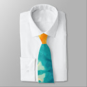 Abstract Blauw en Geel Design stropdas (Gebonden)