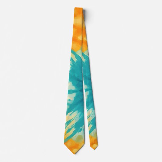 Abstract Blauw en Geel Design stropdas (Voorkant)