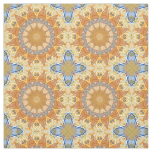 Abstract blauw en geel - Geometrisch Stof (Swatch)