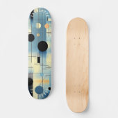 Abstract blauw en goud minimalistisch skateboard d (Voorkant)