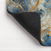 Abstract blauw en goud muismat (Hoek)