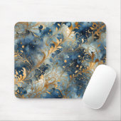 Abstract blauw en goud muismat (Met muis)