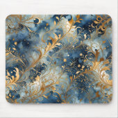 Abstract blauw en goud muismat (Voorkant)