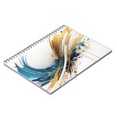 Abstract blauw en goud spiraal Notitieboek – Dynam (Linkerzijde)