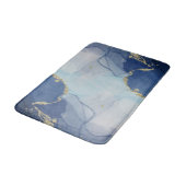 Abstract blauw en goudblauw badmat (Gekanteld)