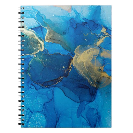 Abstract blauw en goudfragment van kleurrijke rugg notitieboek (Voorkant)