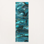 Abstract blauw en goudglitteragaat yogamat (Voorkant)