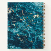 Abstract blauw en goudmarmer Notitieboek (Achterkant)