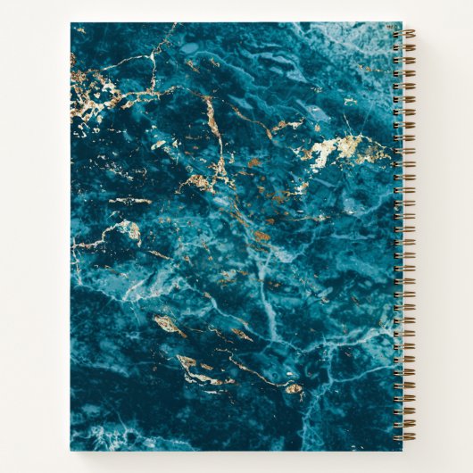 Abstract blauw en goudmarmer Notitieboek (Achterkant)