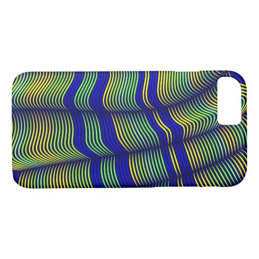 abstract blauw en goudvaag Case-Mate iPhone case (Achterkant (Horizontaal))
