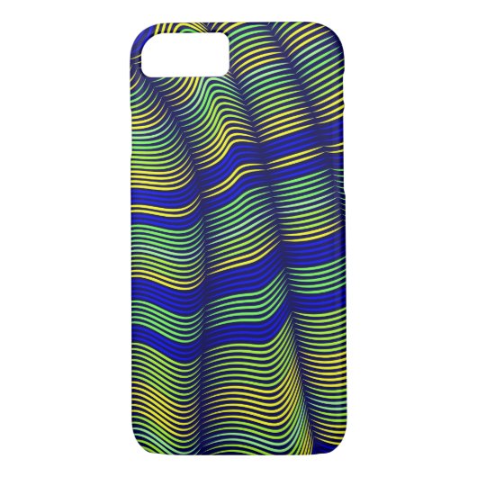 abstract blauw en goudvaag Case-Mate iPhone case (Achterkant)
