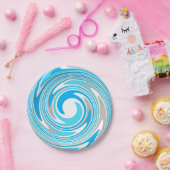 Abstract blauw en grijs spiral papieren bordje (Feest)