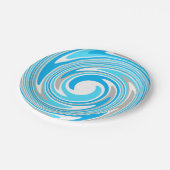 Abstract blauw en grijs spiral papieren bordje (Gekanteld)