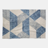 Abstract blauw en grijs theedoek (Horizontaal)