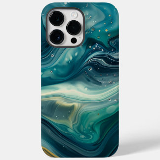 Abstract blauw en groen aquatisch Case-Mate iPhone 14 pro max hoesje