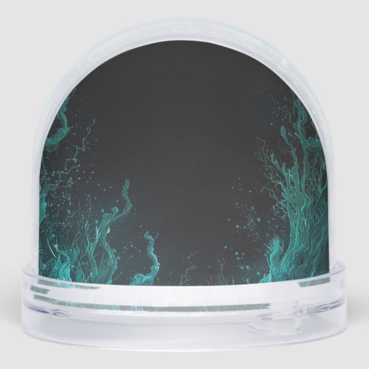 Abstract blauw en groen onderwaterlandschap sneeuwbol (Achterkant)