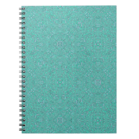 abstract blauw en groen patroon notitieboek (Voorkant)