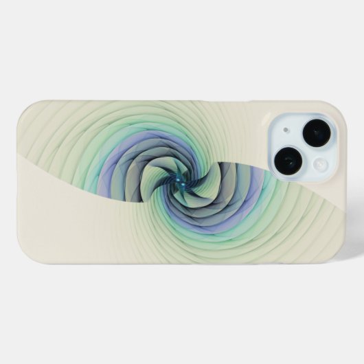 Abstract Blauw en Groen Spiral Case-Mate iPhone Case (Achterkant (horizontaal))