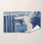 Abstract blauw en ivoor bad handdoek (Handdoek)
