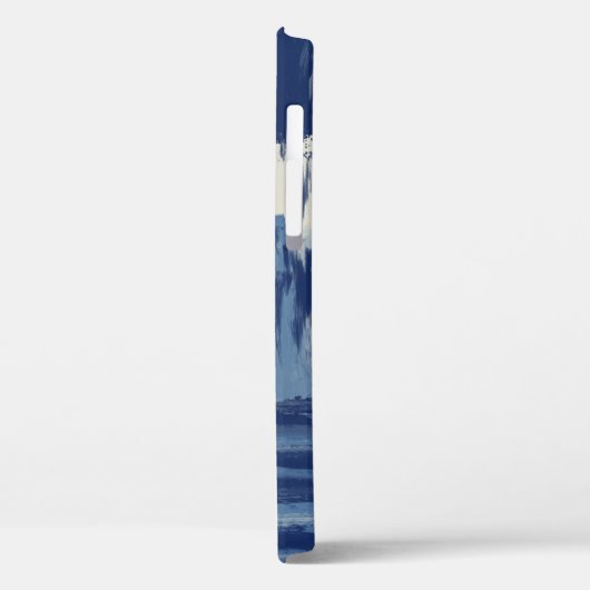 Abstract blauw en ivoor Case-Mate iPhone case (Achterkant / Links)