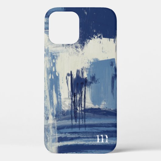 Abstract blauw en ivoor Case-Mate iPhone case (Achterkant)