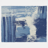 Abstract blauw en ivoor fleece deken (Voorkant (Horizontaal))