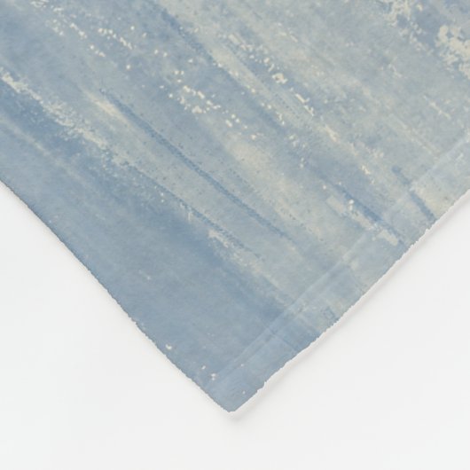 Abstract blauw en ivoor fleece deken (Hoek)