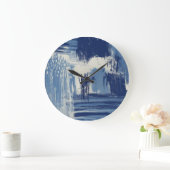 Abstract blauw en ivoor grote klok (Huis)